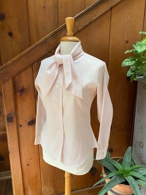 Vintage Lady Marlboro Button Up Bow Neck Top